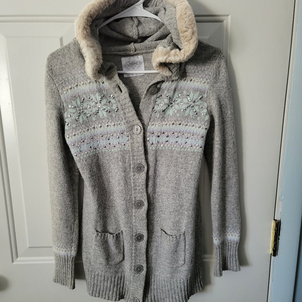 Justice Hooded Sweater with Sequins, Girls Size 16